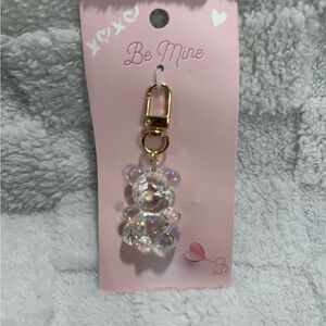 Crystal Bear Keychain with Gold Clip